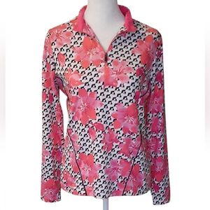Tail White Label Floral Pink and Black Long Sleeve Top. Size S